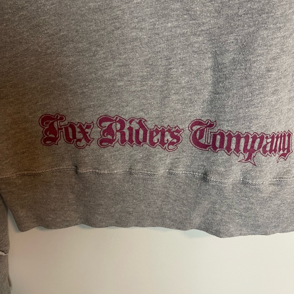 Fox Gray V-Neck Hoodie Sweater Soft Knit Casual Y2K size Large - Picture 8 of 12